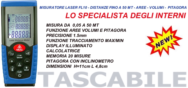 misuratore laser FL10 Ordina - 5000 Strumenti di Misura per il Tuo Lavoro